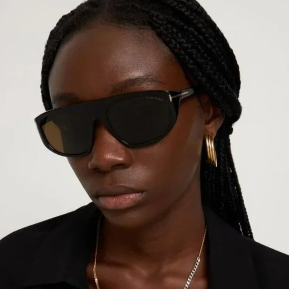 Tom Ford EDWARD-02 FT1002/S 01J Women’s Pilot Sunglasses Black Roviex main image 10